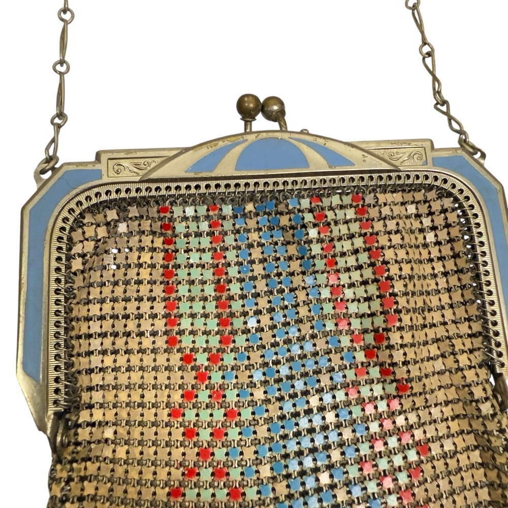 Whiting and Davis Antique 20’s Enamel Mesh Mini Bag - Picture 4 of 4